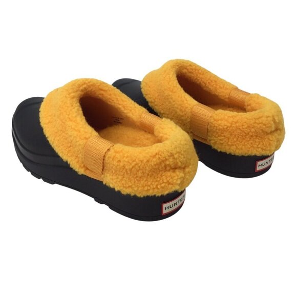 Hunter Play Clogs Welly Waterproof Insulated Black Nomad Orange Sz 8 Rain Boots - Picture 1 of 11